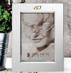 Рамка за снимка за 50 годишен юбилей STILARTE 21.5 x 16.5 см със сребърно - златно покритие