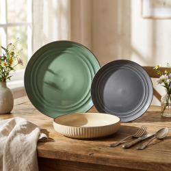 сервиз за хранене Morello Nordic, 18 части – сив, бежов, зелен