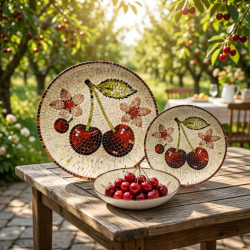 Луксозен керамичен сервиз за хранене 18 части Morello Cherry Mosaic от онлайн магазин liv.bg