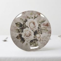 Керамична основна чиния Morello White Roses 26.5 см с дизайн на бели рози от онлайн магазин liv.bg