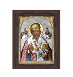 икона 12 x 15 Св. Никола сребро 999 с рамка