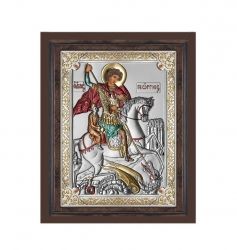 икона 12 x 15 Св. Георги сребро 999 с рамка