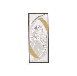 икона 14,5 х 5,5 см Св. Богородица и Младенеца със сребърно покритие