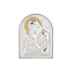 икона 13,5 Х 10 Св. Богородица и Младенеца със сребърно и златно покритие