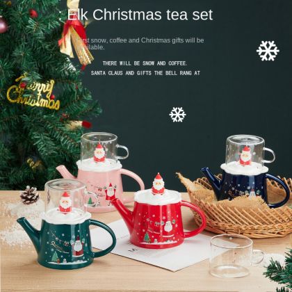 коледен комплект чаша и кана за чай SANTA CHRISTMAS