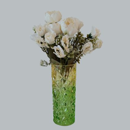 стъклена ваза цилиндър 19.5 см GREEN