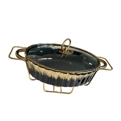 съд за топло сервиране BLACK & GOLD OVAL 33 и 38 см