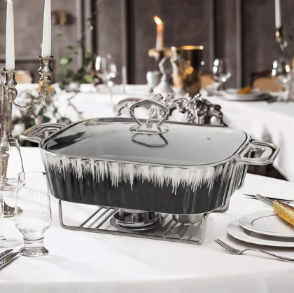 съд за печене и топло сервиране Black & Silver 34,5 и 38 см - керамика