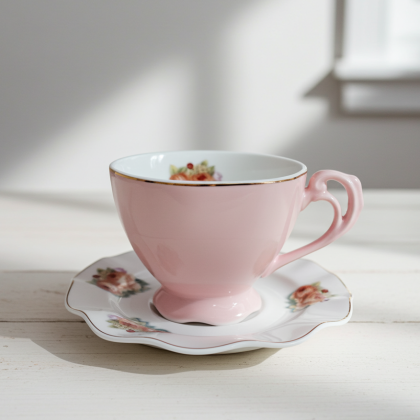 чаши за капучино или чай 2 бр. с чинийки 2 бр. Rose Magic