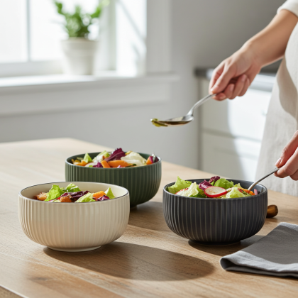 керамична купа 700 мл Nordic Green, Beige, Gray