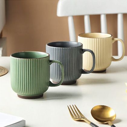 керамична чаша за топли напитки Nordic Green, Beige, Gray
