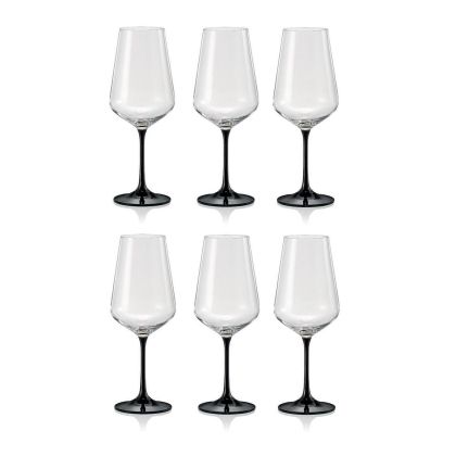 чаши за вино 6 бр. 450 мл Sandra Half Black