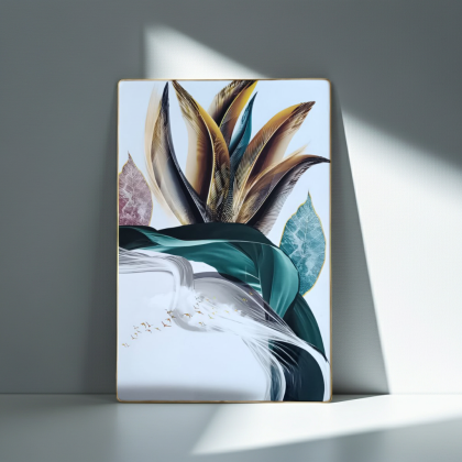 картина с рамка Абстрактни листа 40 х 60 см