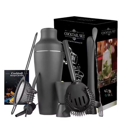 комплект за коктейли 8 части Black Matte