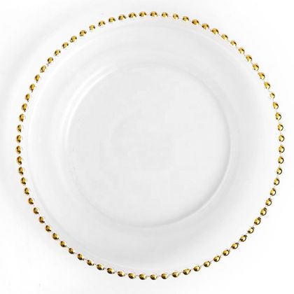 луксозна подложна чиния Secret de Gourmet, 32 см, декор златни перли