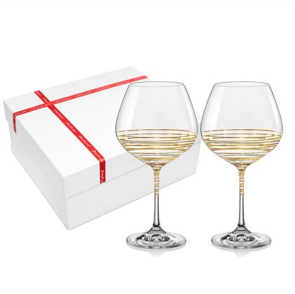 чаши за вино Bohemia, Viola Gold Spiral 2 бр. 570 мл