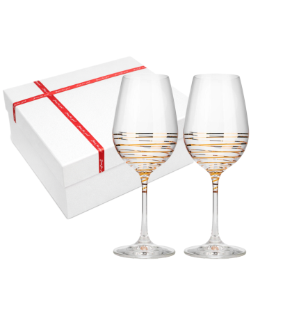 чаши за вино Bohemia, Viola Gold Spiral 2 бр. 450 мл