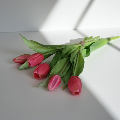 Букет от розови силиконови лалета Morello за интериорна декорация