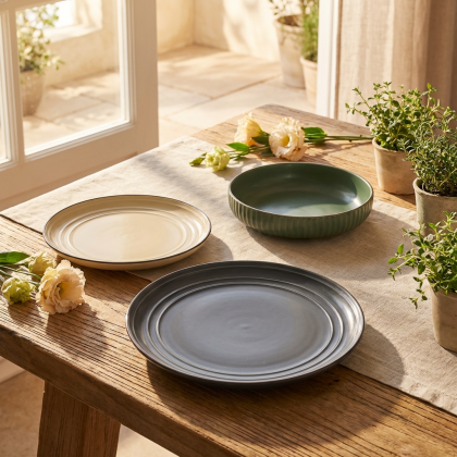 сервиз за хранене Morello Nordic, 18 части – бежов, зелен, сив