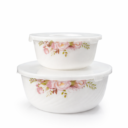 комплект купи Morello Floral Pink от опал с капаци – 2 части | liv.bg