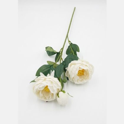 Елегантен букет от 3 бели копринени божура Morello 70 см от liv.bg