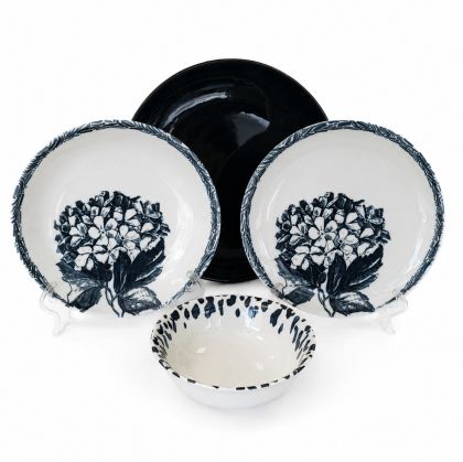 Сервиз за хранене Black Lilac - 22 части, порцелан