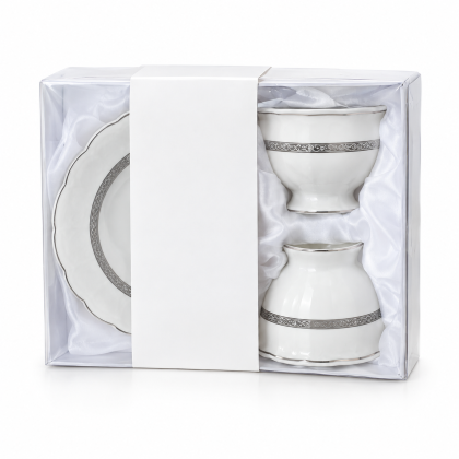 чаши за капучино или чай Morello Elegant Silver - 4 части костен порцелан