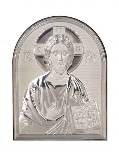 Икона 17.5 х 12 Исус Христос със сребърно покритие 