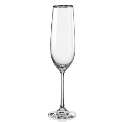 Чаши за шампанско Viola Silver Rim 