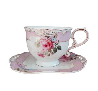 чаши за капучино или чай 12 ч. Pink Baroque with Lace