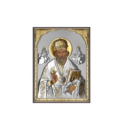 икона 8 x 11 Св. Никола сребро 999