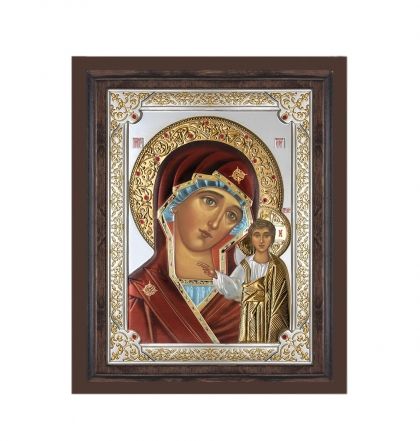 икона 12 x 15 Богородица сребро 999 с рамка