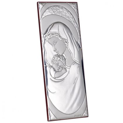 икона 7 х 3 Св. Богородица и Младенеца със сребърно и златно покритие