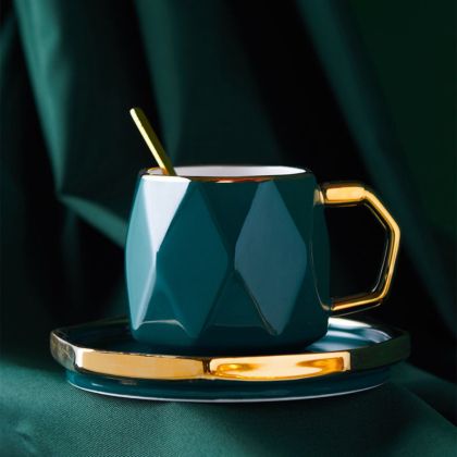 чаша, чинийка, лъжичка GREEN DIAMOND