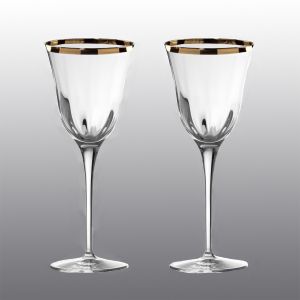 кристални чаши за вино 2 бр. JULIA OPTIC GOLD RIM - Made in Italy