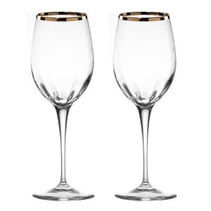 Кристални чаши за вино 2 бр. MONALISA OPTIC GOLD RIM - Made in Italy