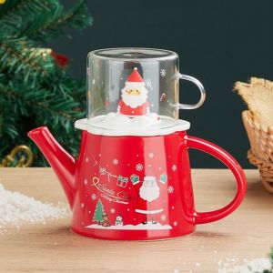 коледен комплект чаша и кана за чай SANTA CHRISTMAS