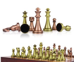 комплект луксозен шах с чекмедже и метални фигури MORELLO