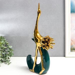 статуетка FLAMINGO GREEN & GOLD 32 см