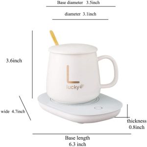 комплект чаша с капак, лъжичка и нагревател WHITE L