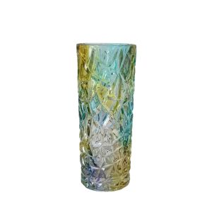 стъклена ваза цилиндър 19.5 см MULTICOLOR