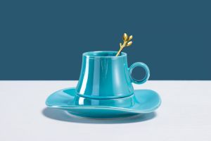 чаша, чинийка, лъжичка AMAZING GRAY, YELLOW, BLUE, PURPLE