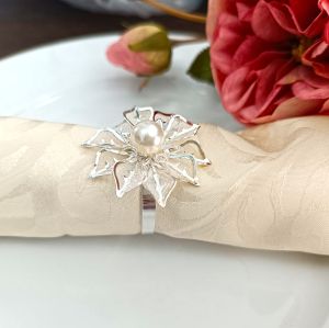 Пръстени за салфеки 6 бр. SILVER FLOWER