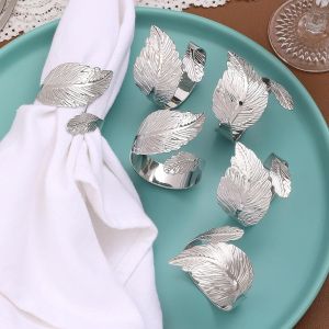 пръстени за салфеки 6 бр. SILVER LEAF B