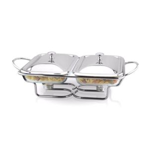 Правоъгълен съд за топло сервиране 2 х 1.5 л Morello Inox