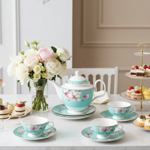 комплект за чай 14 ч. + Бонус 2 десертни чинии TiffanyI Blue Magnolia