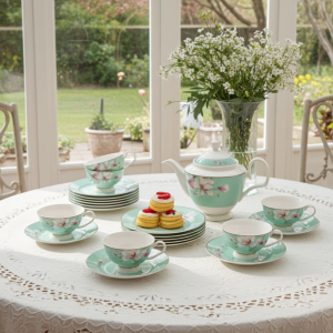 комплект за чай 14 ч. + Бонус 2 десертни чинии TiffanyI Blue Magnolia