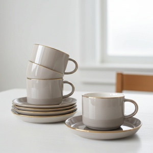 чаши за капучино или чай 12 ч. Modern Gray - порцелан