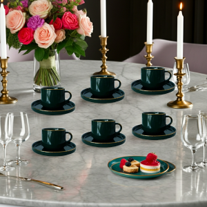 чаши за капучино или чай 12 ч. Modern Green