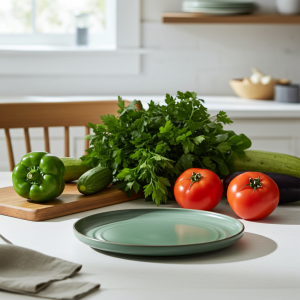 керамично плато за сервиране 25 см Nordic Green, Beige, Gray